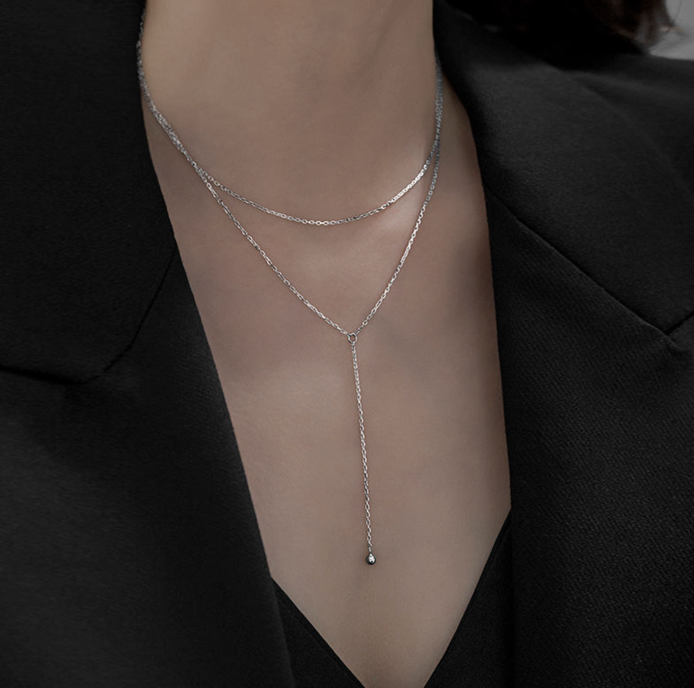 Lunara Layered 925 Sterling Silver Dainty Necklace