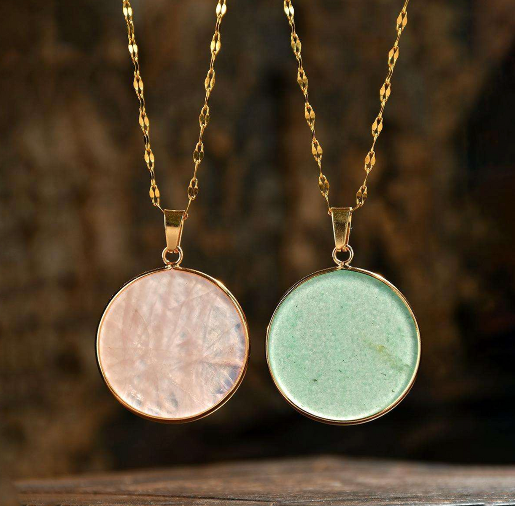 Elowen Natural Stone Geometric Pendant Necklace