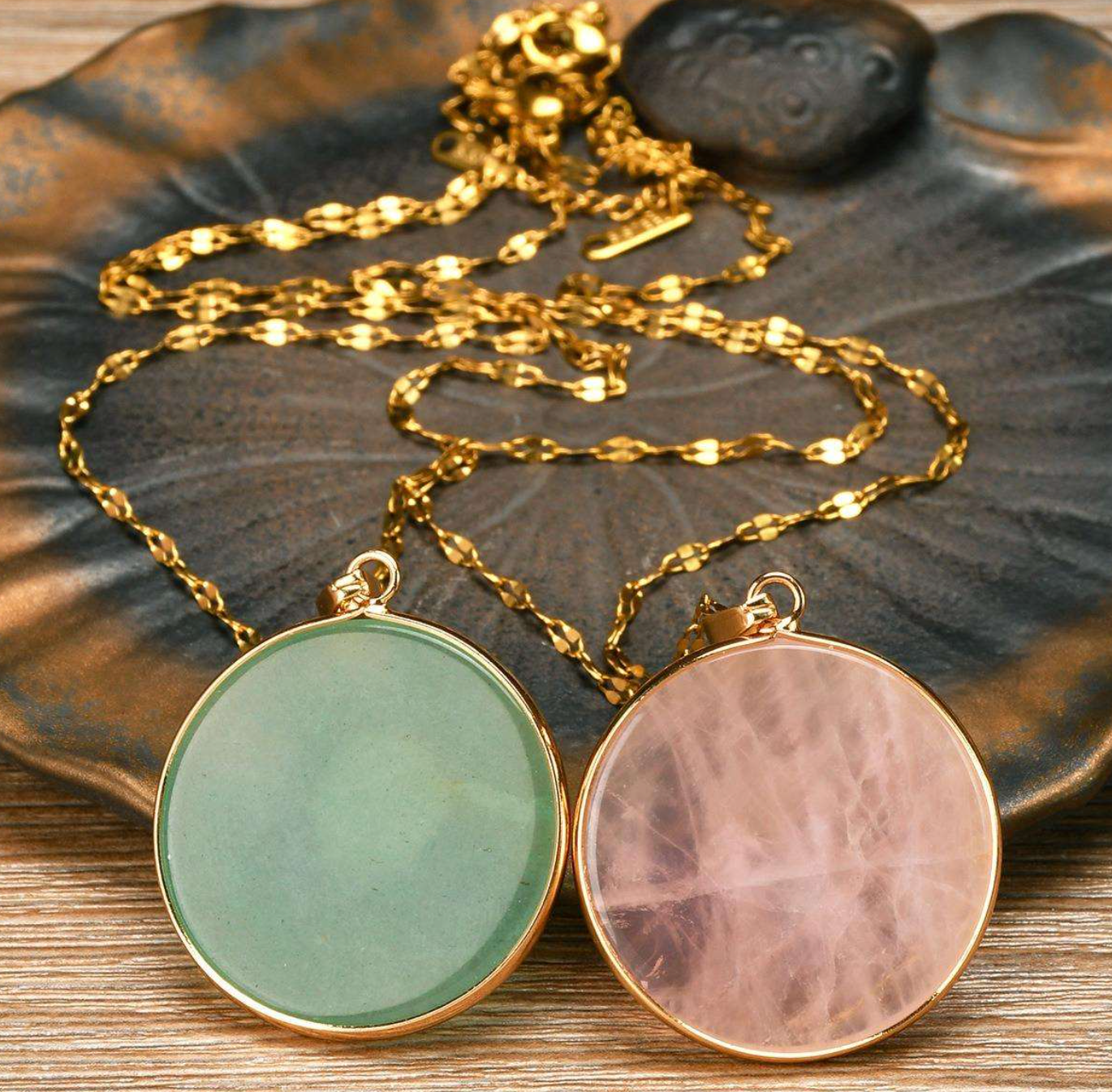 Elowen Natural Stone Geometric Pendant Necklace