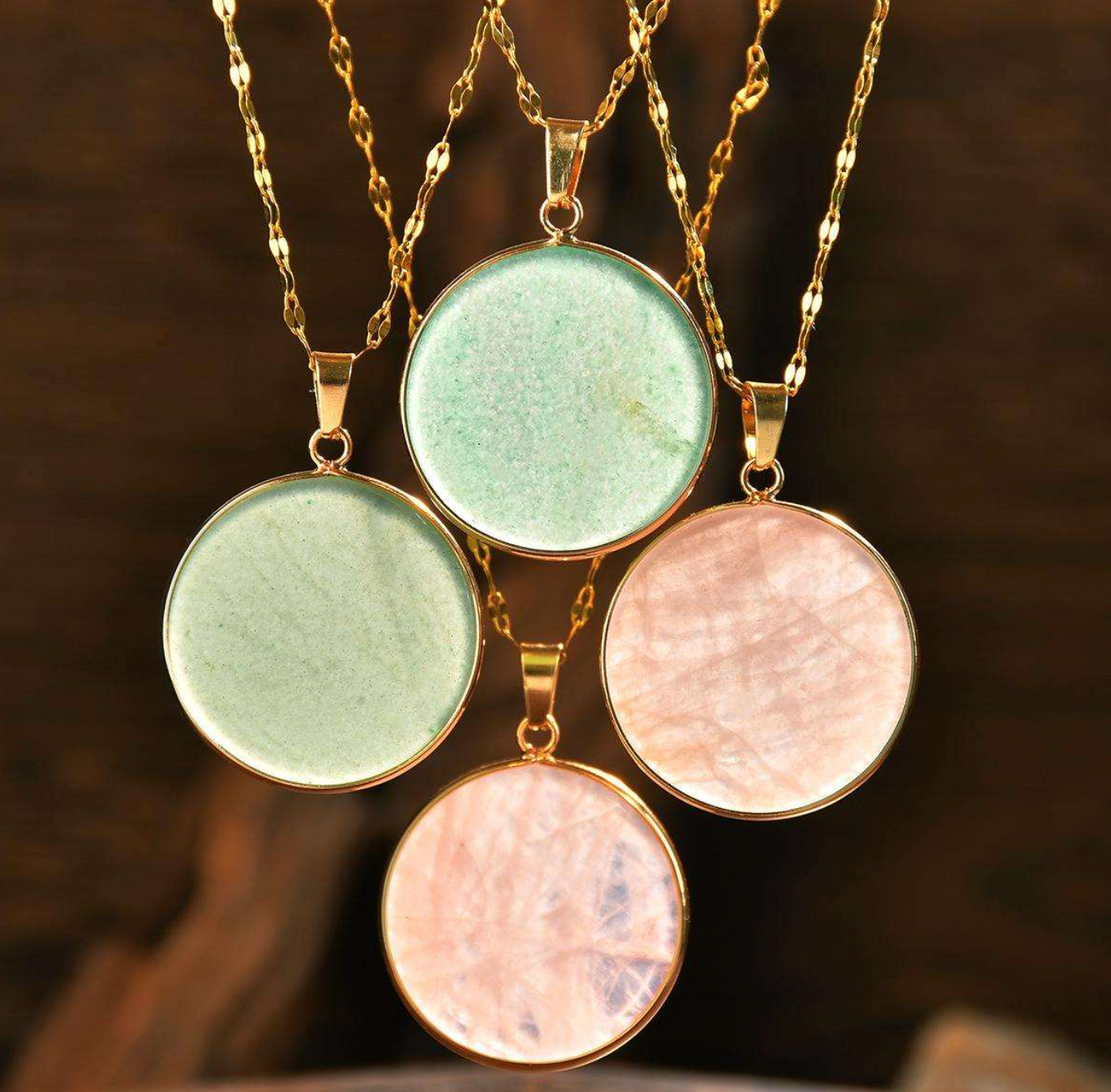 Elowen Natural Stone Geometric Pendant Necklace