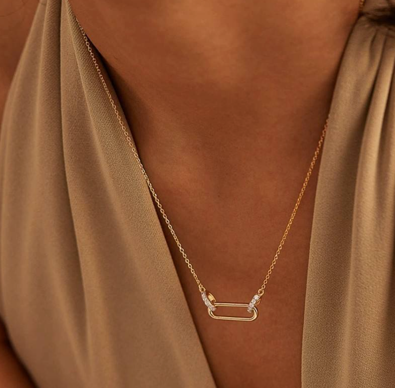 Elara 925 Sterling Silver Paperclip Chain Necklace