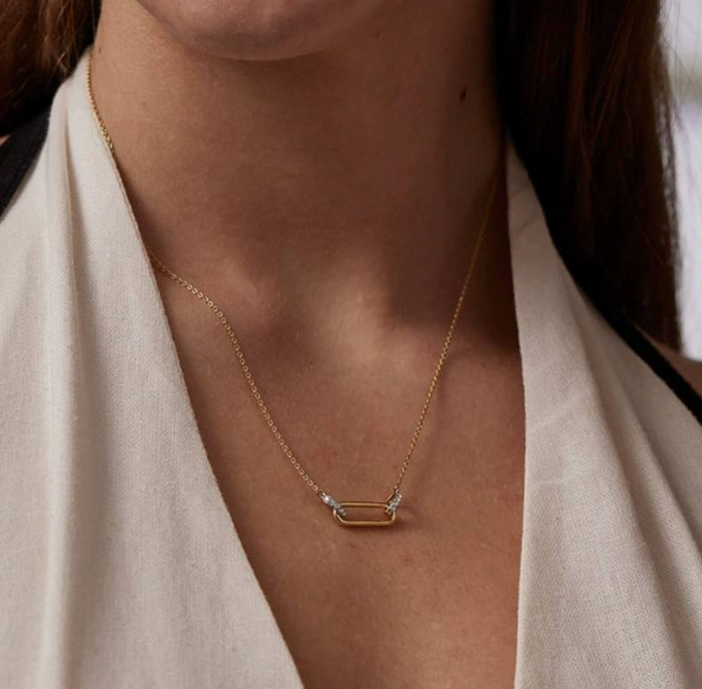 Elara 925 Sterling Silver Paperclip Chain Necklace