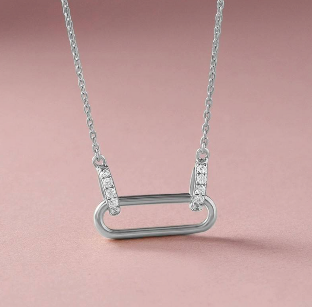 Elara 925 Sterling Silver Paperclip Chain Necklace