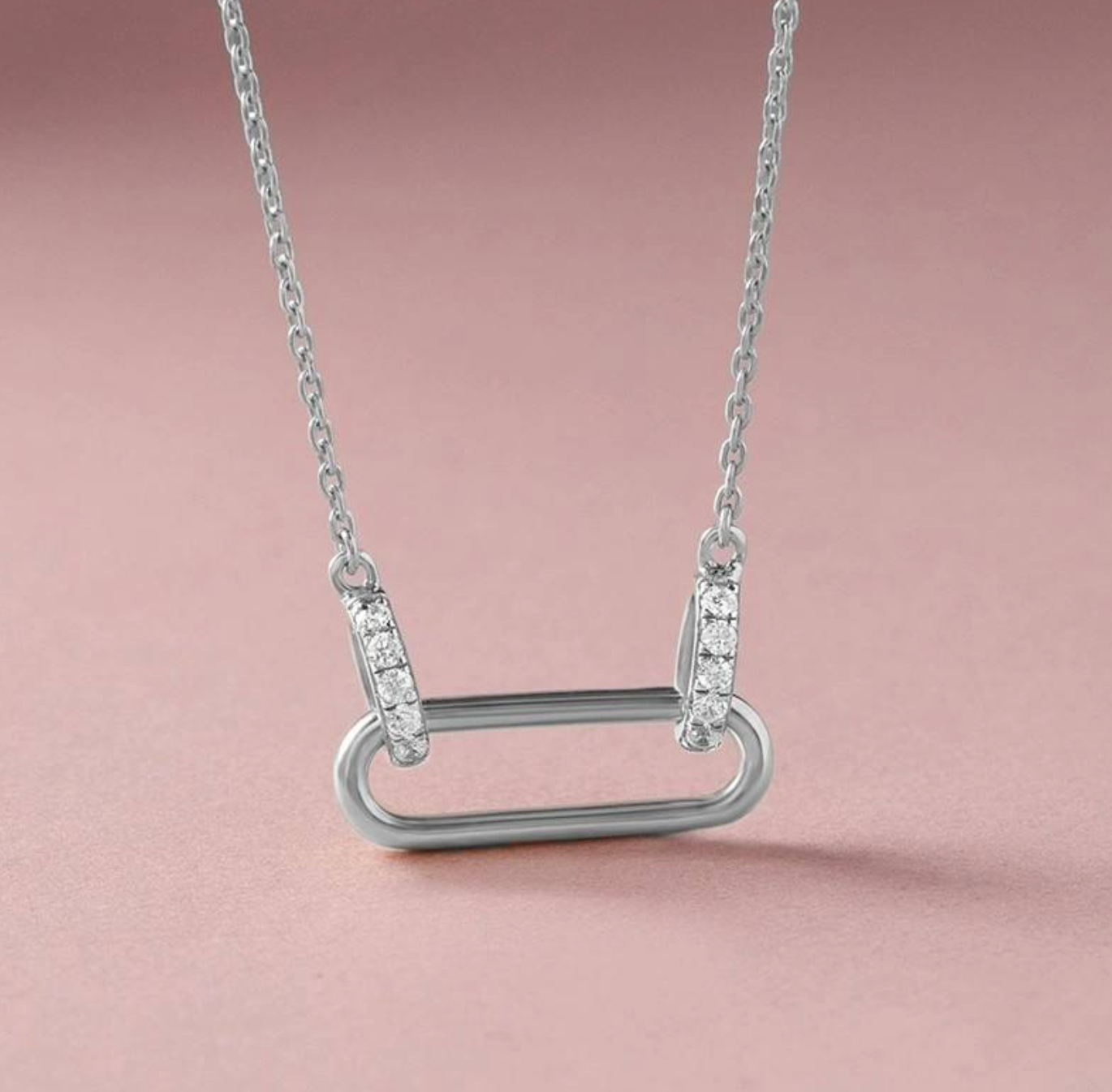 Elara 925 Sterling Silver Paperclip Chain Necklace